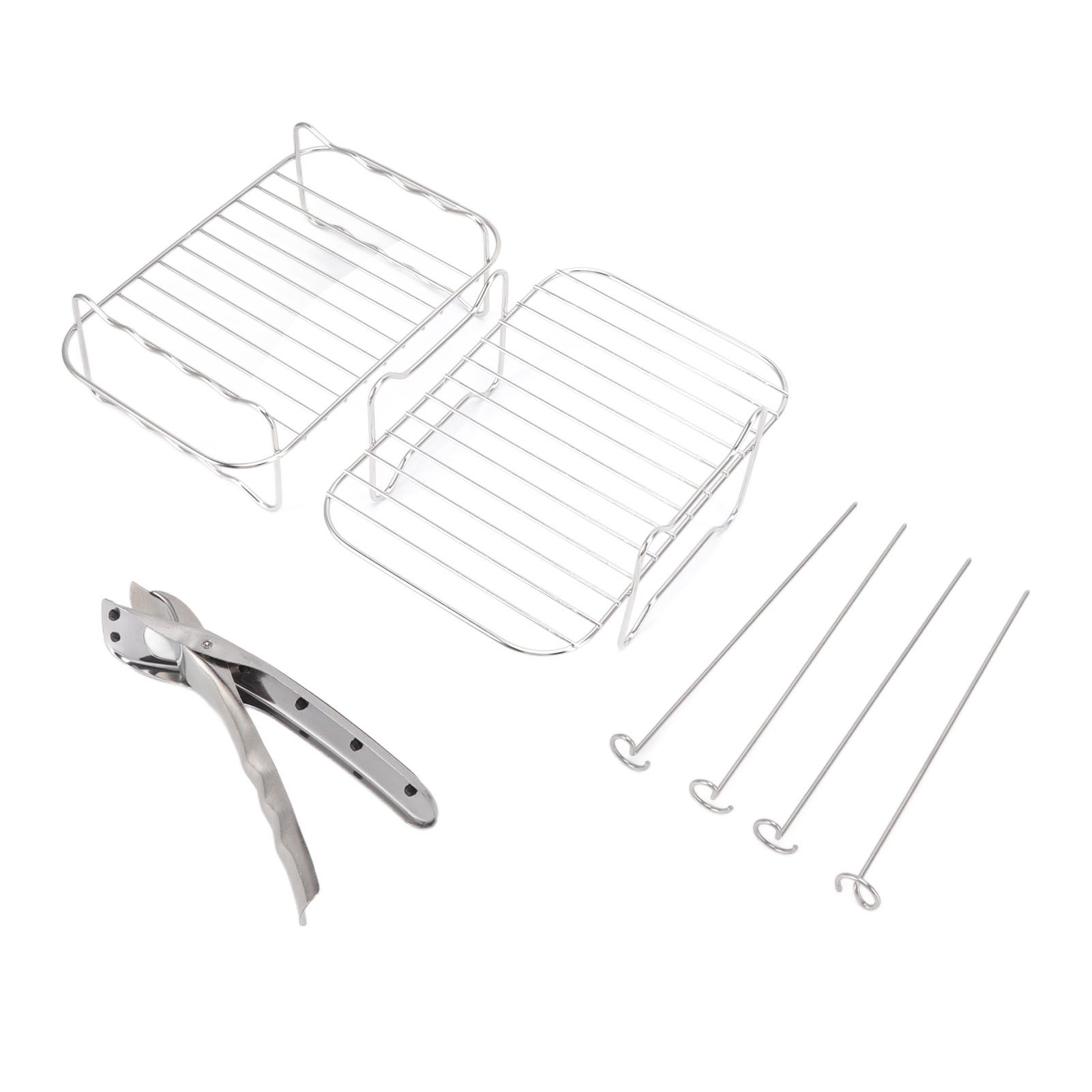 Fryer Rack Stainless Steel Skewer Rack Fryer Steaming Rack with Anti Scalding Clip Skewer for NINJA FOOD 8QT - Image 2
