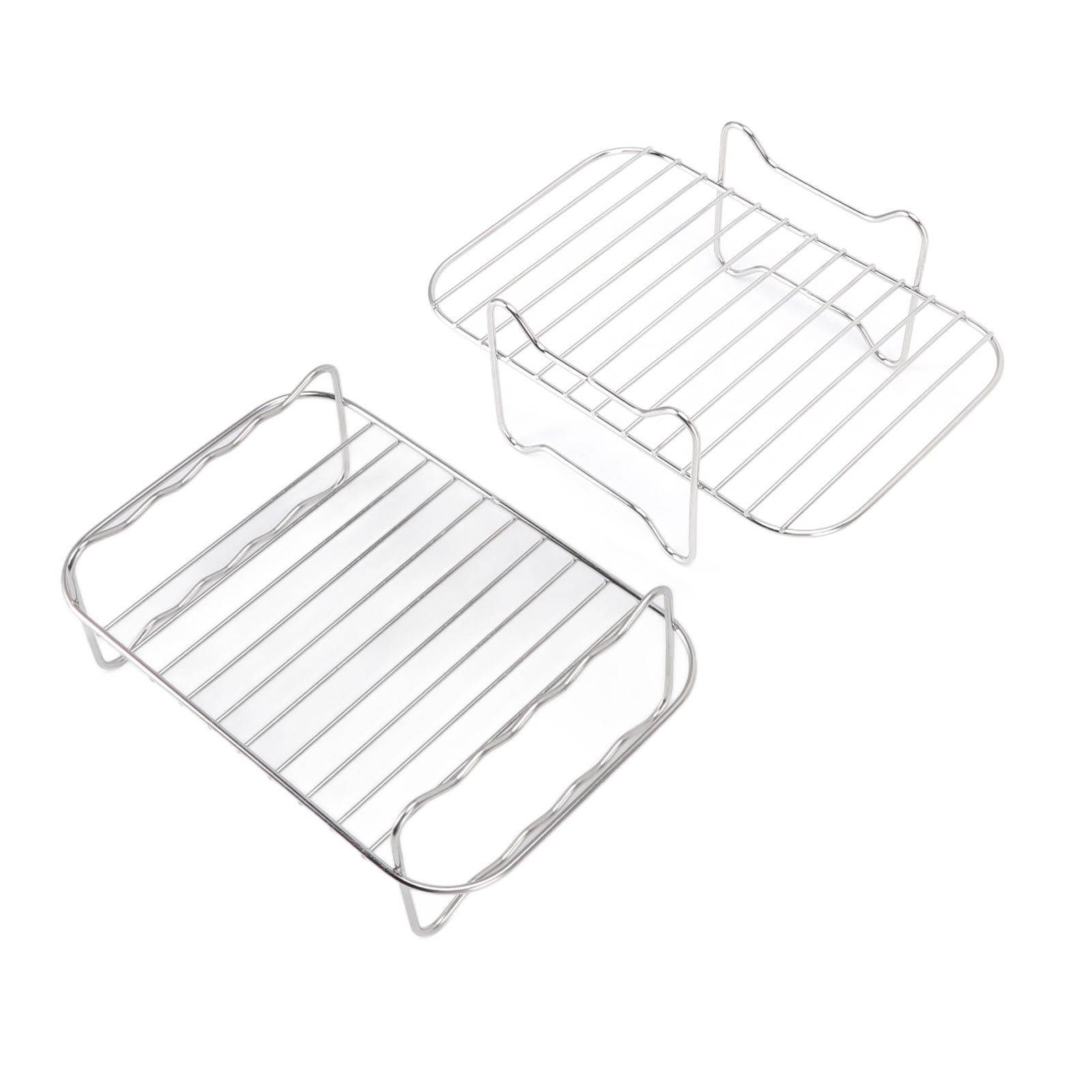Fryer Rack Stainless Steel Skewer Rack Fryer Steaming Rack with Anti Scalding Clip Skewer for NINJA FOOD 8QT - Image 7