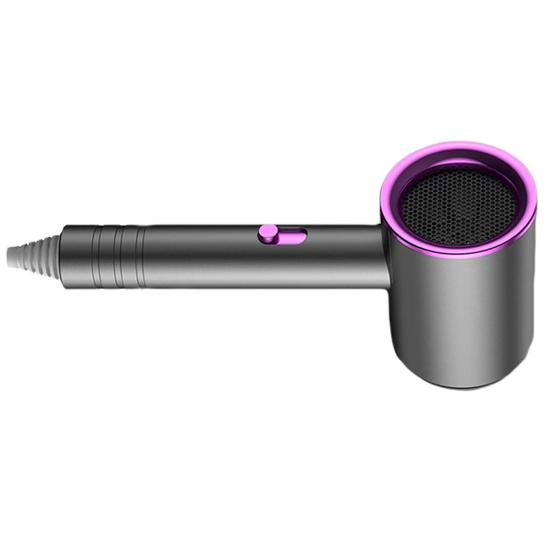 Hair Drier Mute 360 Degree Rotatable Nozzle Fast Drying ABS PP Portable Blow Dryer for Home Salon Gris avec lumière bleue - Image 3