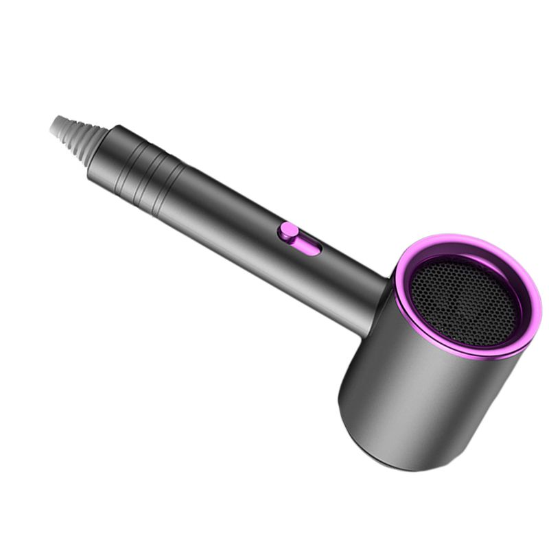 Hair Drier Mute 360 Degree Rotatable Nozzle Fast Drying ABS PP Portable Blow Dryer for Home Salon Gris avec lumière bleue - Image 4