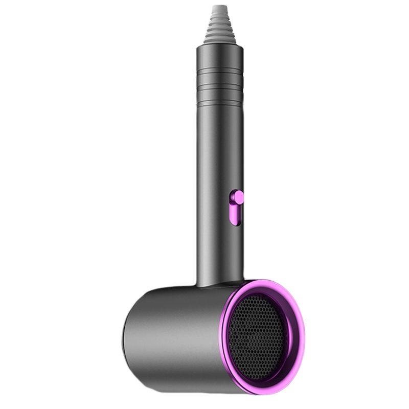 Hair Drier Mute 360 Degree Rotatable Nozzle Fast Drying ABS PP Portable Blow Dryer for Home Salon Gris avec lumière bleue - Image 5
