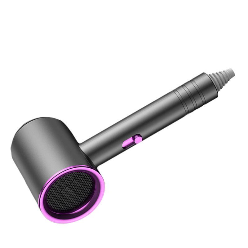 Hair Drier Mute 360 Degree Rotatable Nozzle Fast Drying ABS PP Portable Blow Dryer for Home Salon Gris avec lumière bleue - Image 6