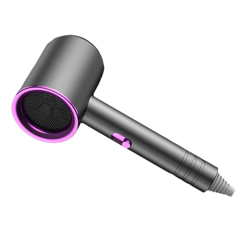 Hair Drier Mute 360 Degree Rotatable Nozzle Fast Drying ABS PP Portable Blow Dryer for Home Salon Gris avec lumière bleue - Image 8