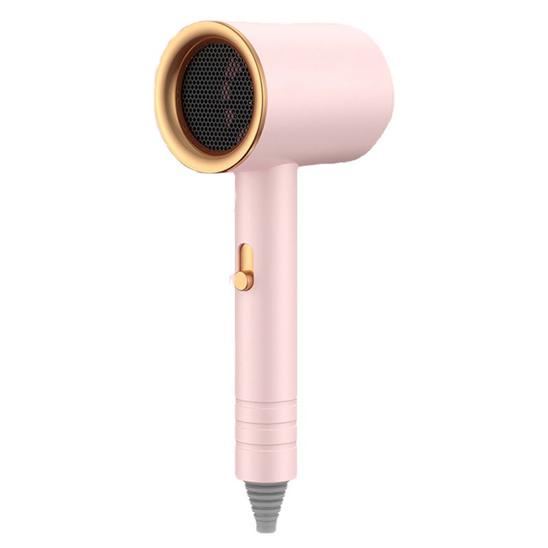 Hair Drier Mute 360 Degree Rotatable Nozzle Fast Drying ABS PP Portable Blow Dryer for Home Salon Rose avec lumière bleue - Image 1