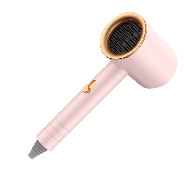 Hair Drier Mute 360 Degree Rotatable Nozzle Fast Drying ABS PP Portable Blow Dryer for Home Salon Rose avec lumière bleue - Image 2