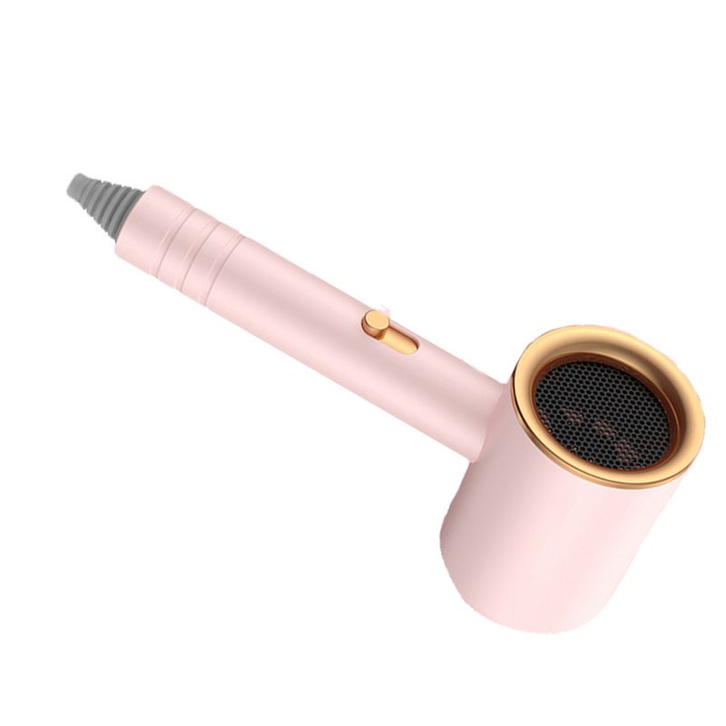 Hair Drier Mute 360 Degree Rotatable Nozzle Fast Drying ABS PP Portable Blow Dryer for Home Salon Rose avec lumière bleue - Image 4