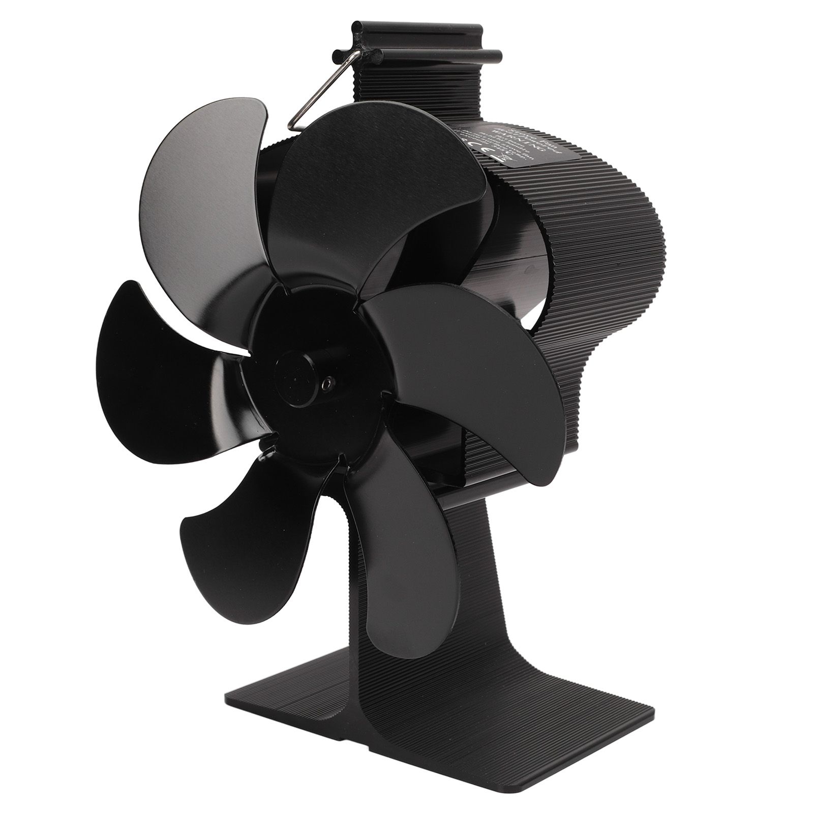 6 Blades Heat Powered Stove Fan Non Electric Self Starting Fireplace Fan High Temperature Resistant Fan Crown Black - Image 3