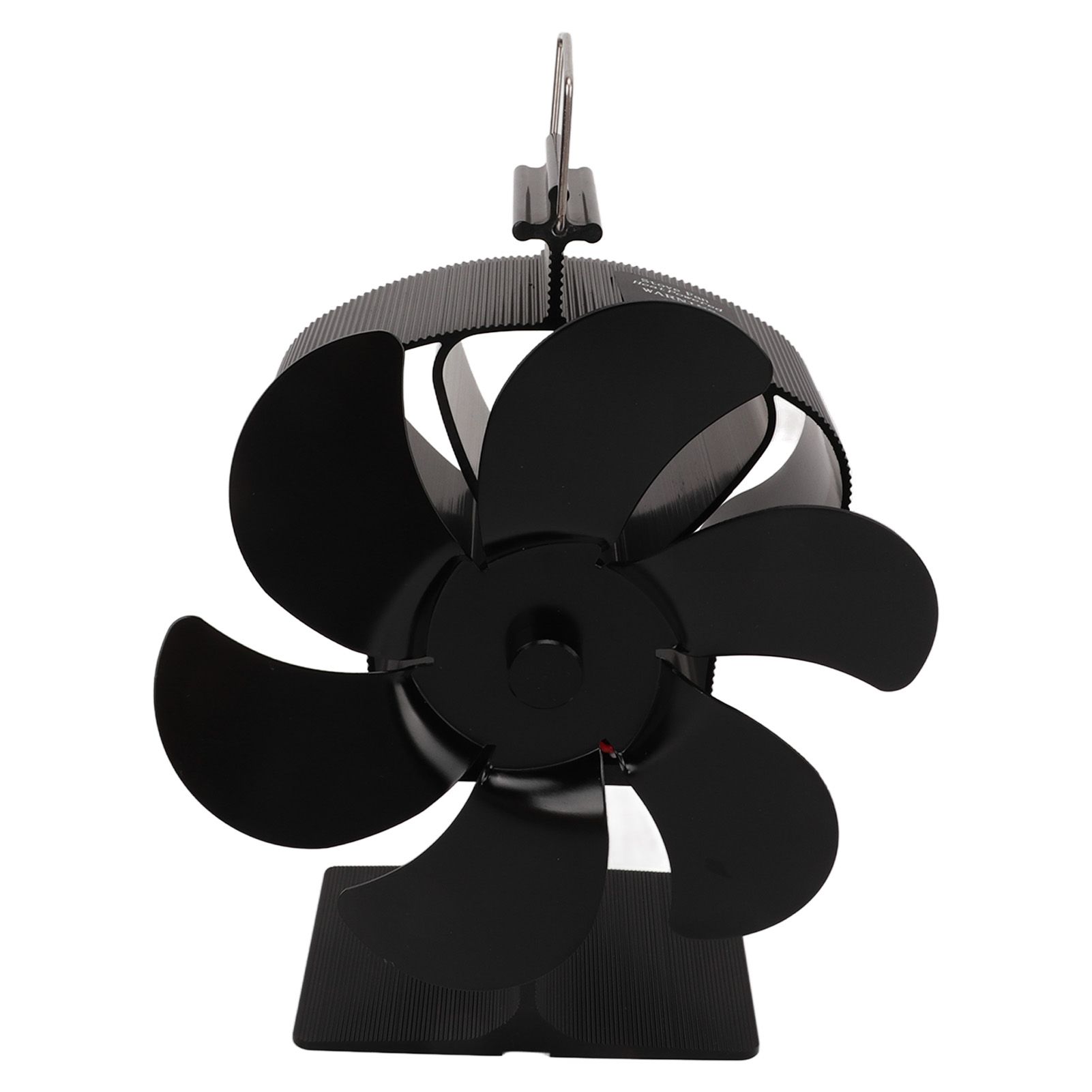 6 Blades Heat Powered Stove Fan Non Electric Self Starting Fireplace Fan High Temperature Resistant Fan Crown Black - Image 4