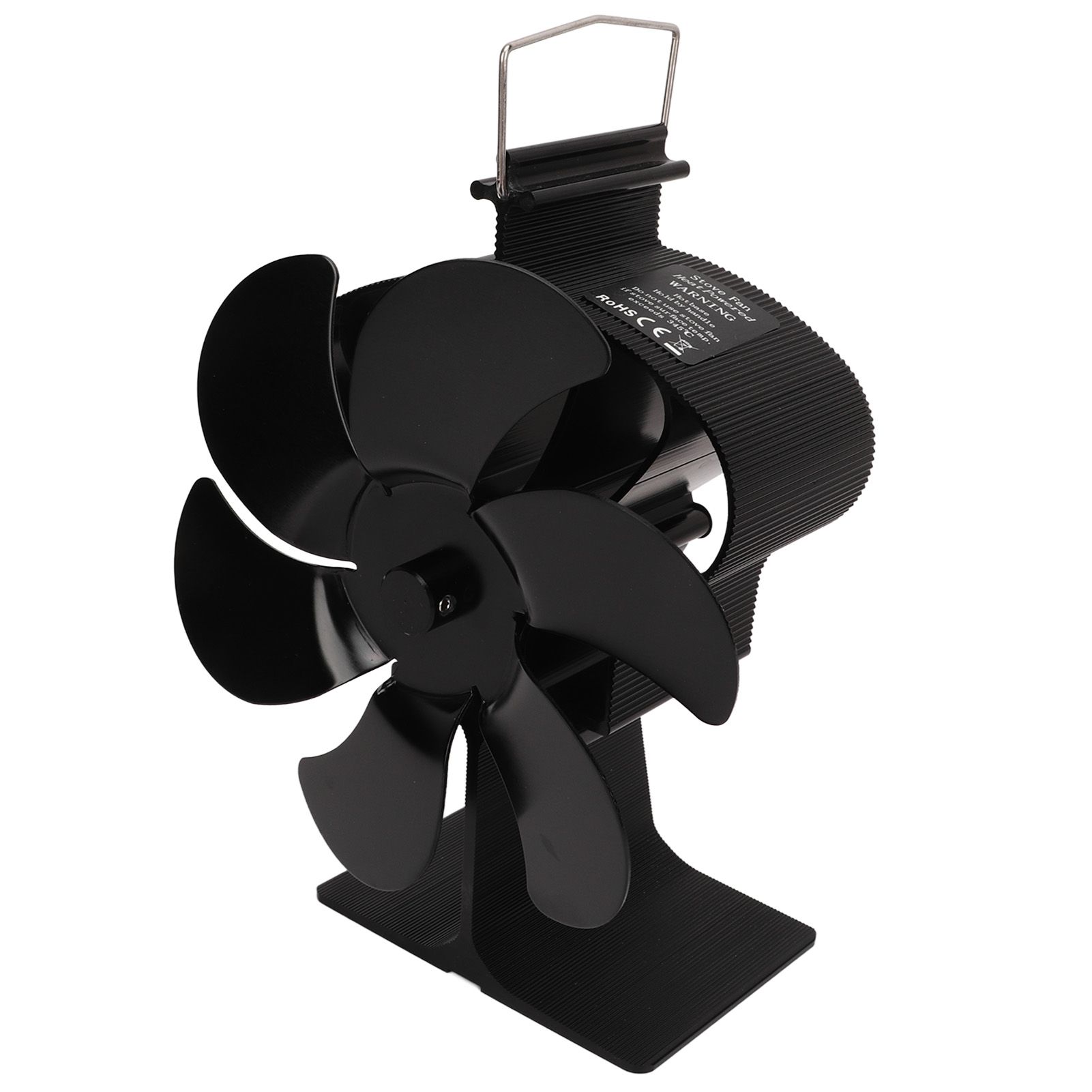 6 Blades Heat Powered Stove Fan Non Electric Self Starting Fireplace Fan High Temperature Resistant Fan Crown Black - Image 5