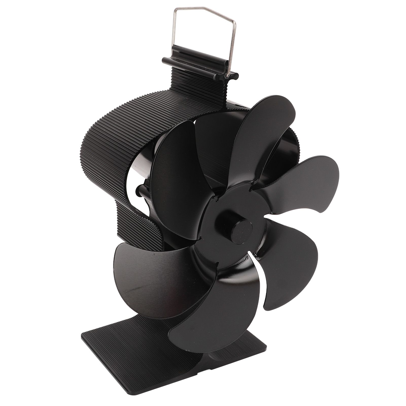 6 Blades Heat Powered Stove Fan Non Electric Self Starting Fireplace Fan High Temperature Resistant Fan Crown Black - Image 6