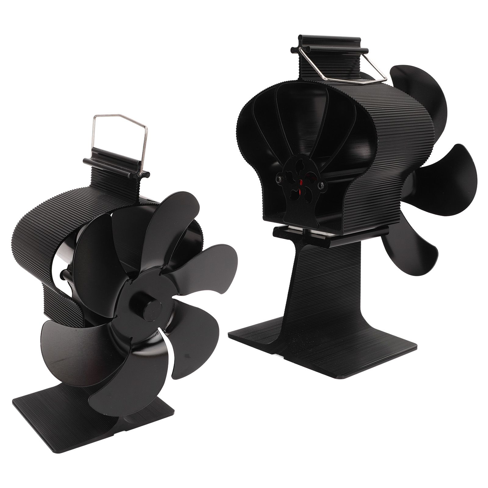 6 Blades Heat Powered Stove Fan Non Electric Self Starting Fireplace Fan High Temperature Resistant Fan Crown Black - Image 8