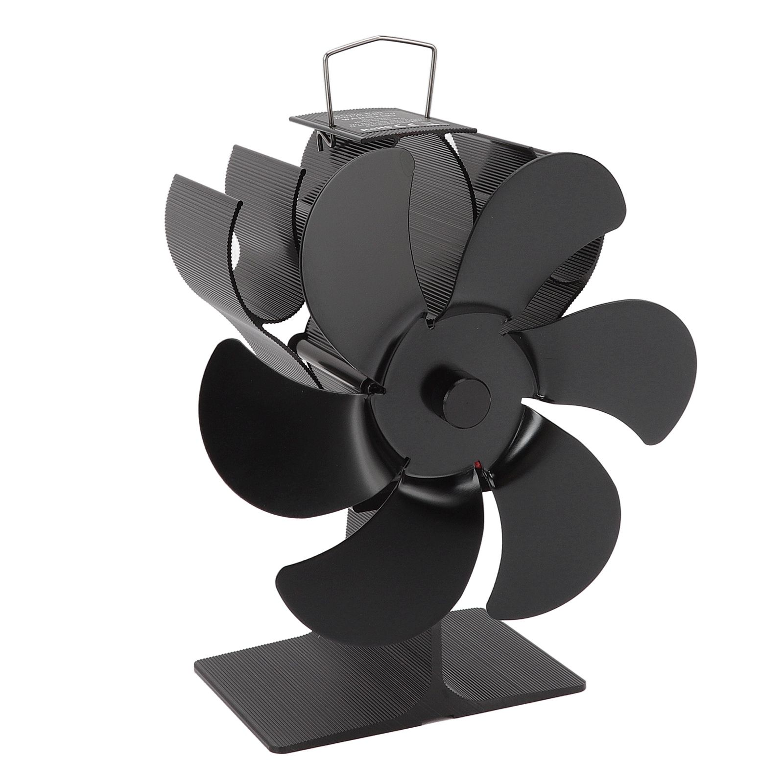 6 Blade Stove Fan Black Self Starting High Temperature Resistant Heat Powered Stove Fan for Home 152mm - Image 1