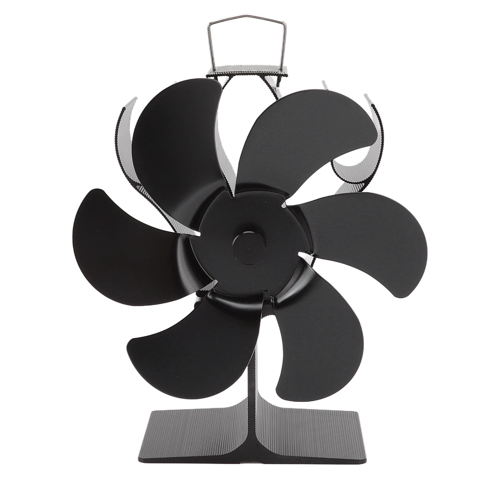 6 Blade Stove Fan Black Self Starting High Temperature Resistant Heat Powered Stove Fan for Home 152mm - Image 2