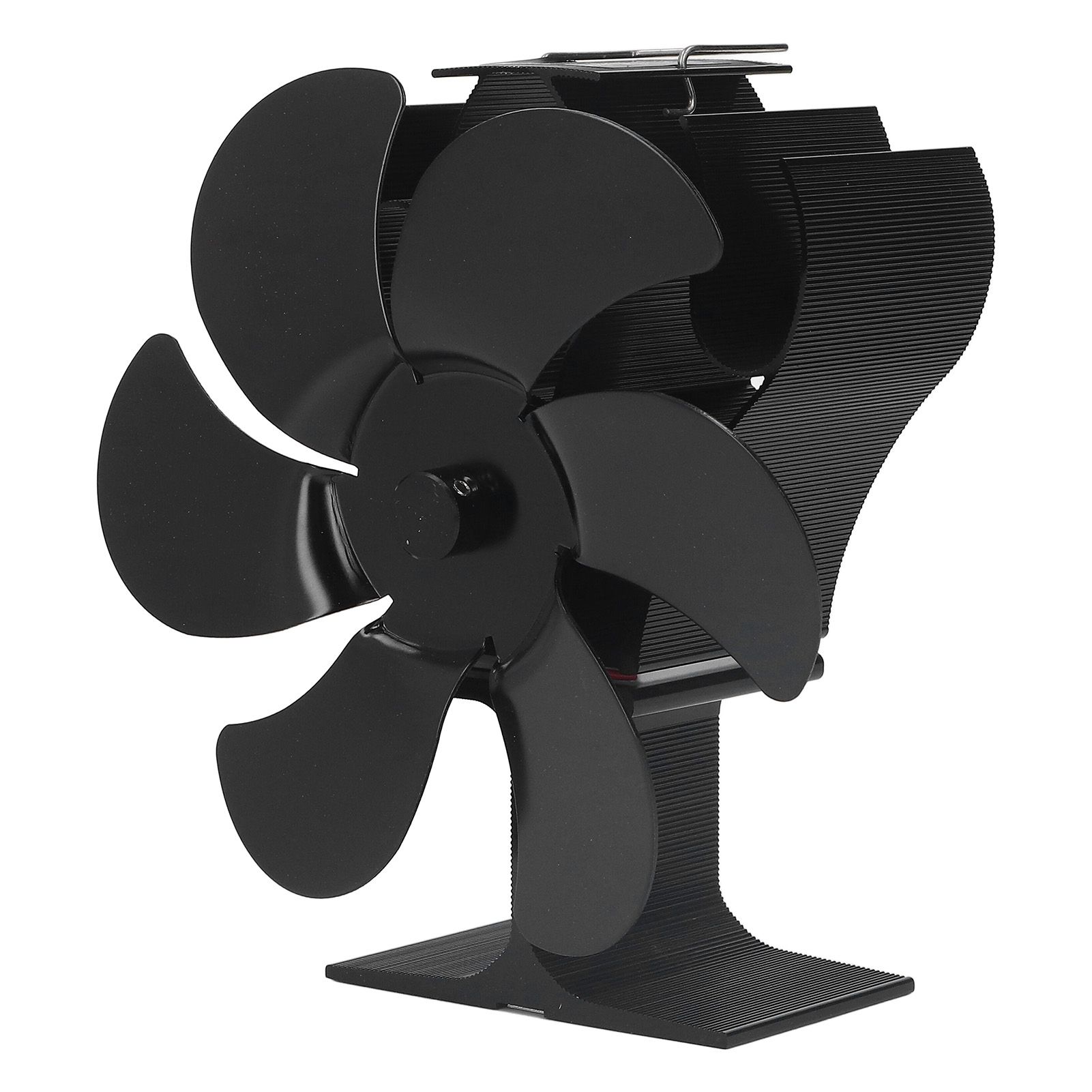 6 Blades Heat Powered Stove Fan High Temperature Resistance Self Starting Wood Burning Stove Fireplace Fan Black Diameter 152mm - Image 2