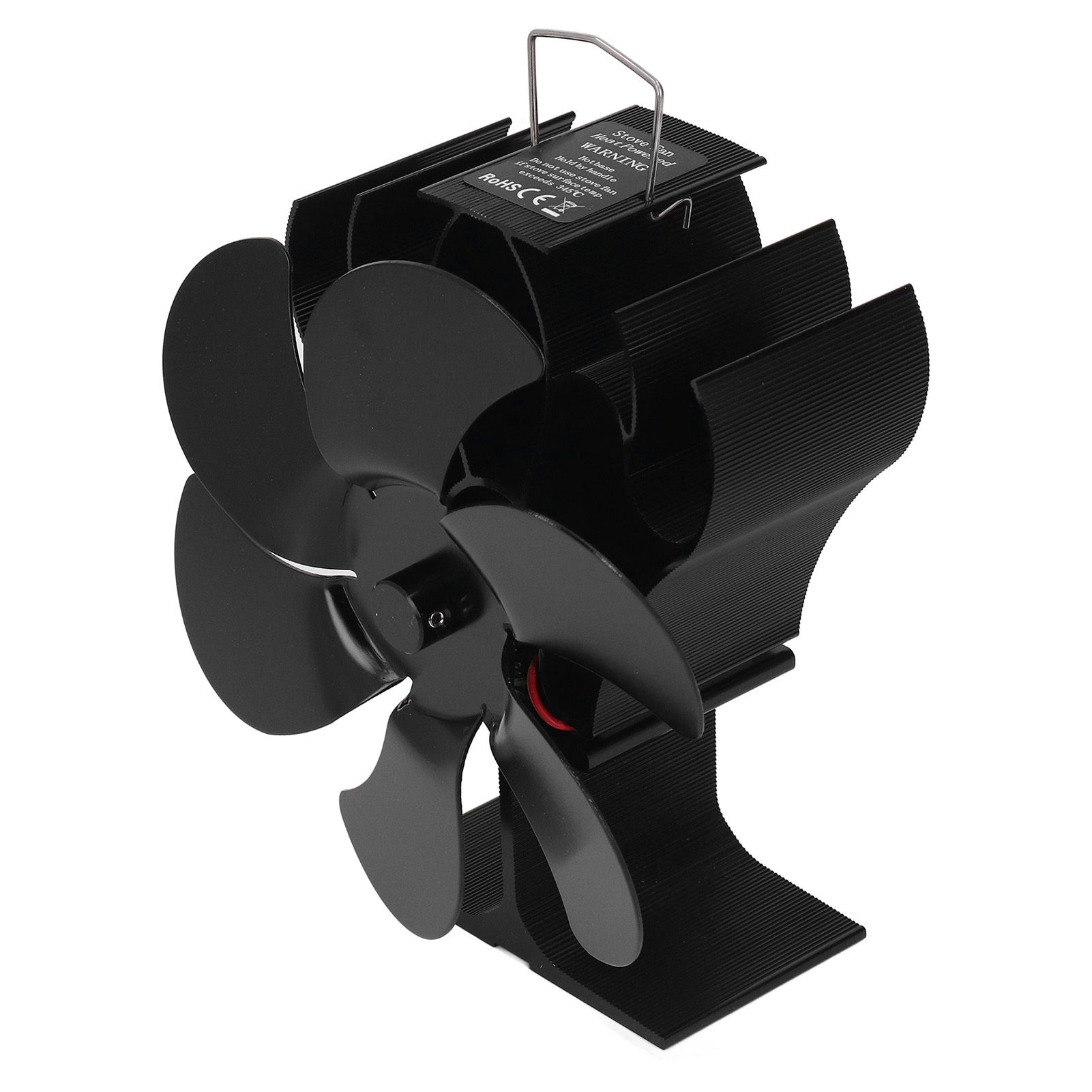 6 Blades Heat Powered Stove Fan High Temperature Resistance Self Starting Wood Burning Stove Fireplace Fan Black Diameter 152mm - Image 4