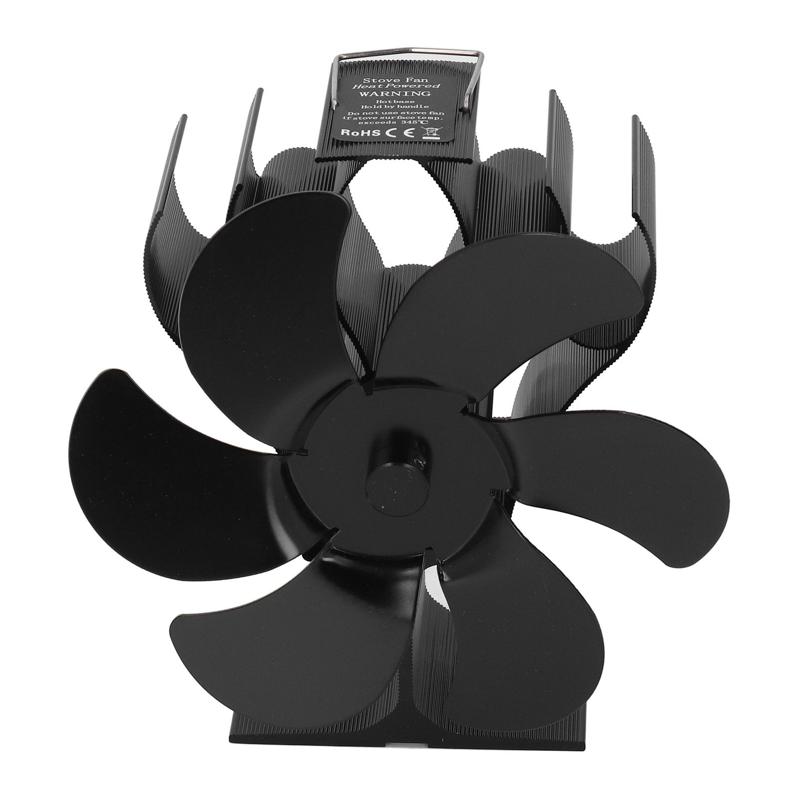 6 Blades Heat Powered Stove Fan High Temperature Resistance Self Starting Wood Burning Stove Fireplace Fan Black Diameter 152mm - Image 6