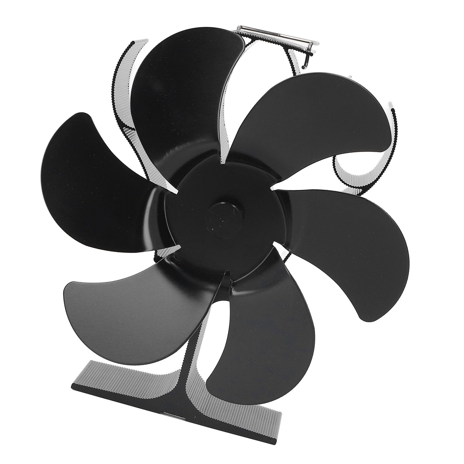 6 Blades Heat Powered Stove Fan High Temperature Resistance Self Starting Wood Burning Stove Fireplace Fan Black Diameter 152mm - Image 8
