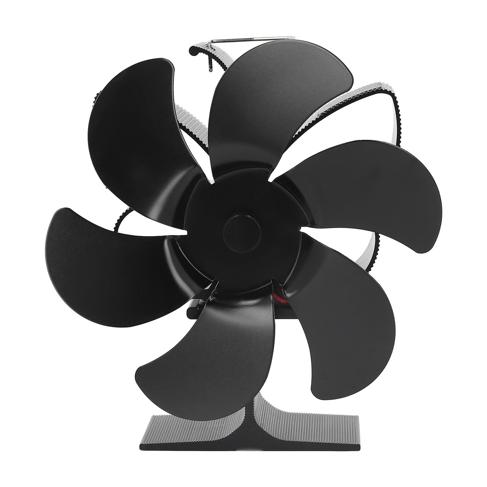 6 Blade Stove Fan Self Starting High Temperature Resistance and Energy Efficiency Heat Powered Fan for Home Black Diameter 152mm - Image 1