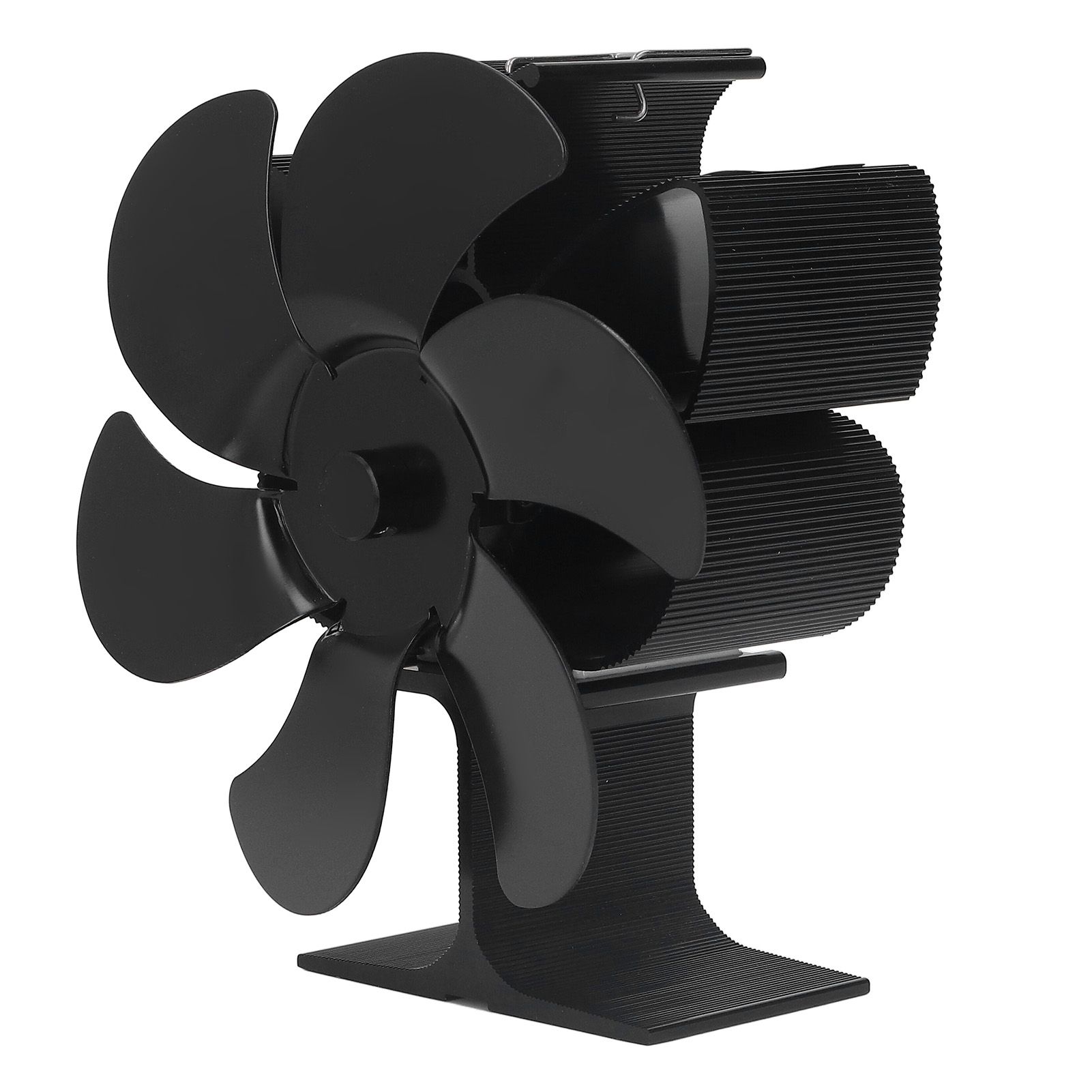 6 Blade Stove Fan Self Starting High Temperature Resistance and Energy Efficiency Heat Powered Fan for Home Black Diameter 152mm - Image 2