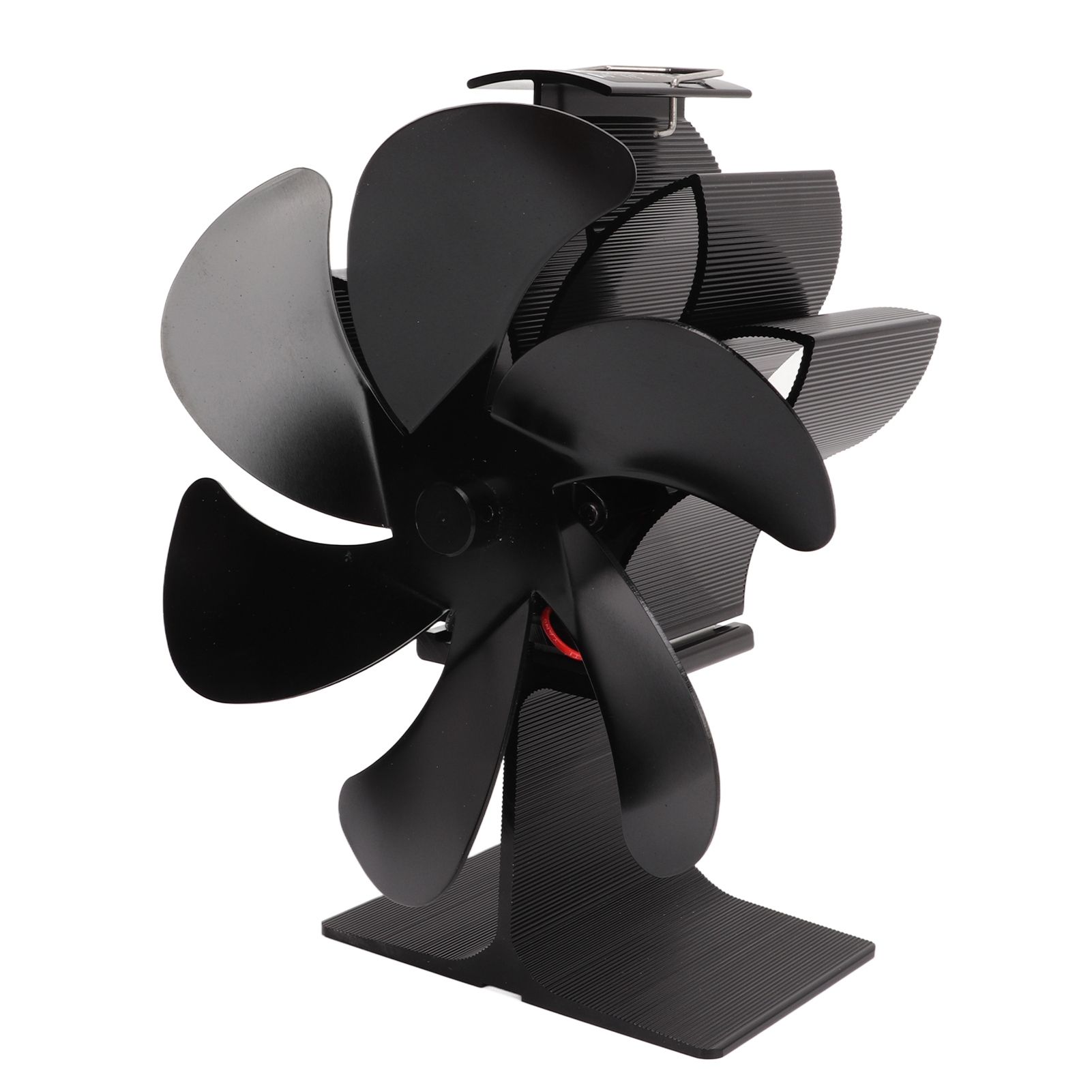 6 Blade Stove Eco Fan Black High Temperature Resistant Self Starting Energy Saving Heat Powered Fan for Home - Image 1