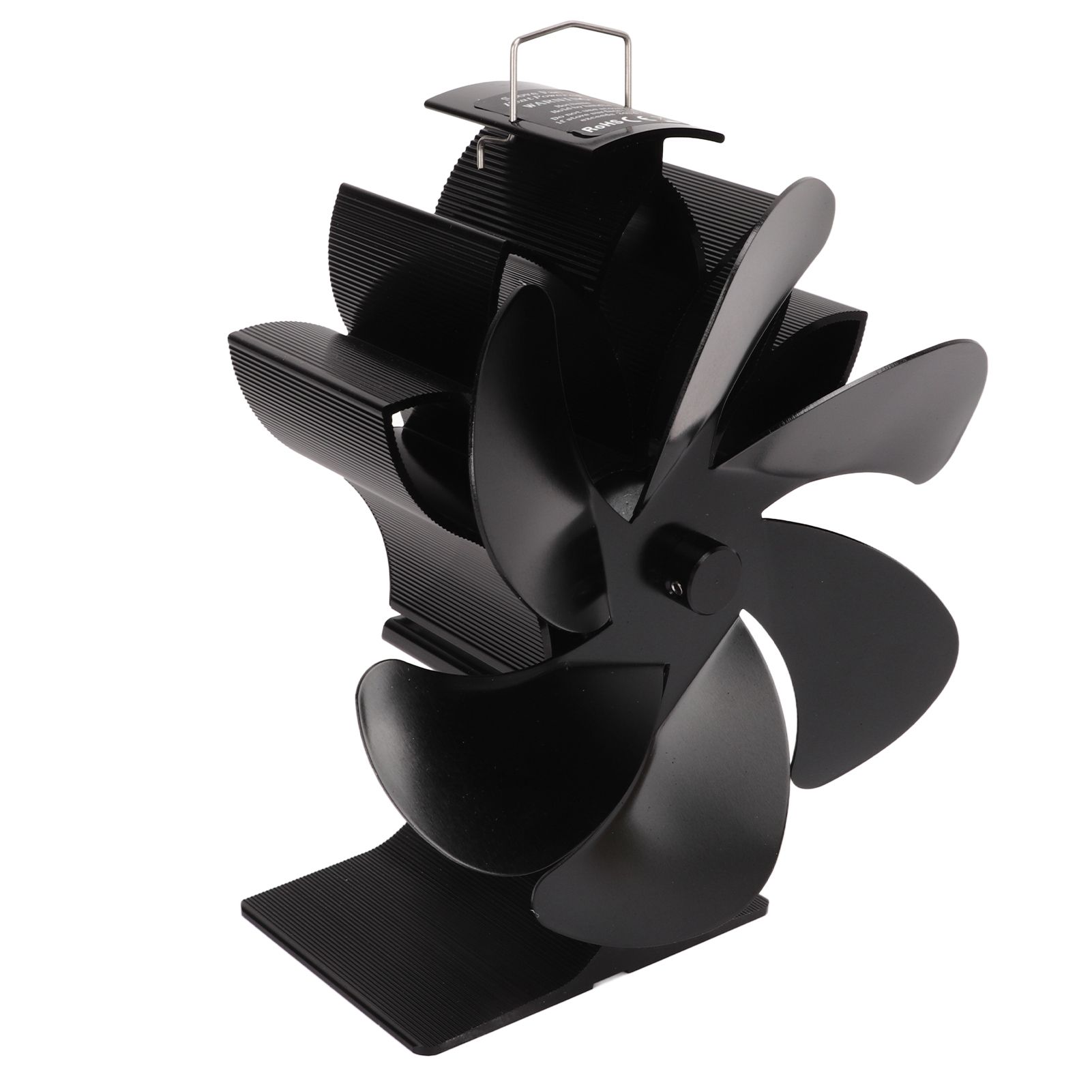 6 Blade Stove Eco Fan Black High Temperature Resistant Self Starting Energy Saving Heat Powered Fan for Home - Image 3