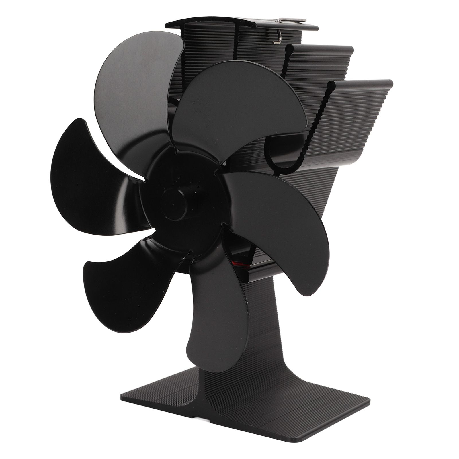Heat Powered Fireplace Fan Non Electric Self Starting Stove Fan High Temperature Resistant Energy Saving Fan 6 Blades Black - Image 3
