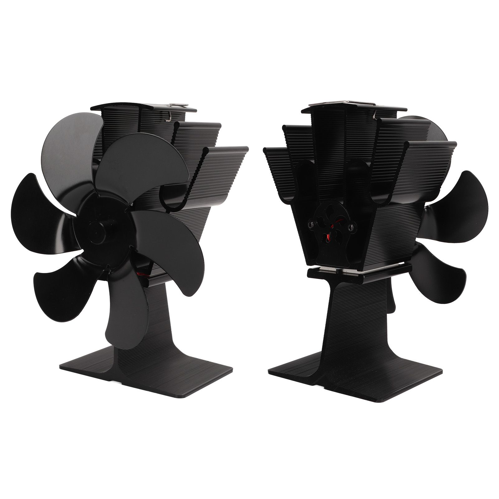 Heat Powered Fireplace Fan Non Electric Self Starting Stove Fan High Temperature Resistant Energy Saving Fan 6 Blades Black - Image 7