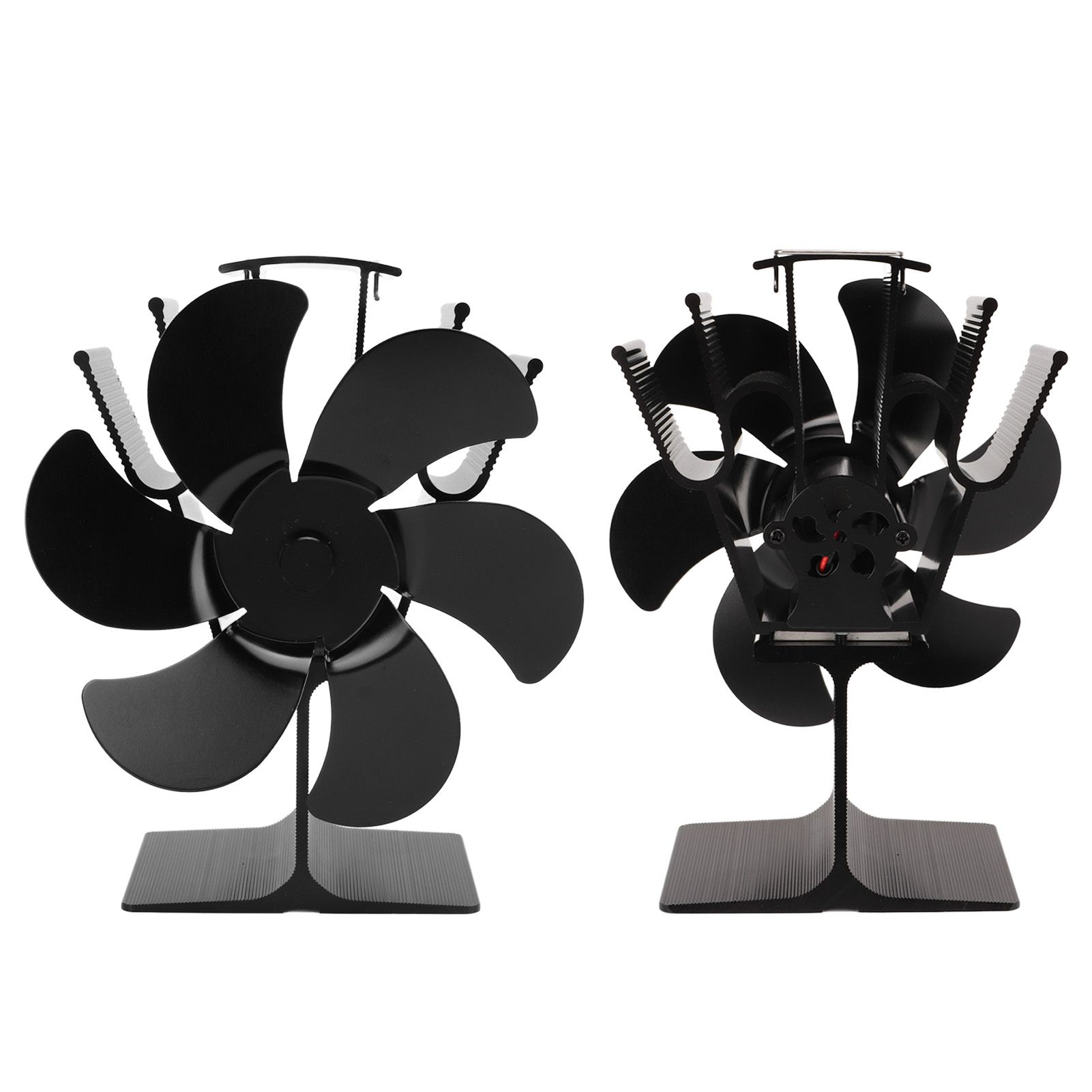 Heat Powered Fireplace Fan Non Electric Self Starting Stove Fan High Temperature Resistant Energy Saving Fan 6 Blades Black - Image 8