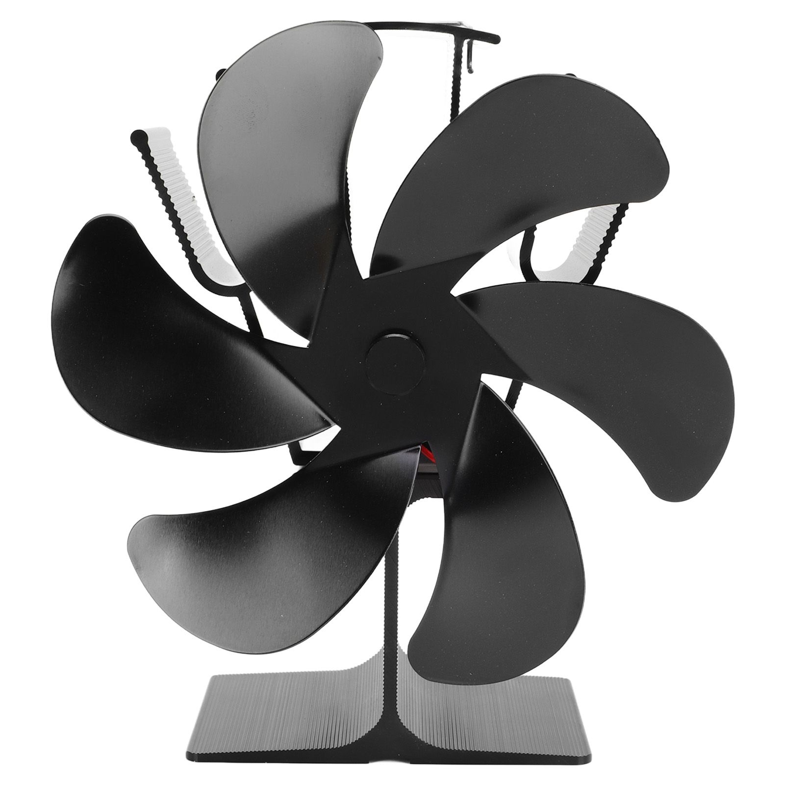 6 Blades Heat Powered Stove Fan Self Starting High Temperature Resistant Fireplace Fan LT385 4 Black 165mm Diameter - Image 1