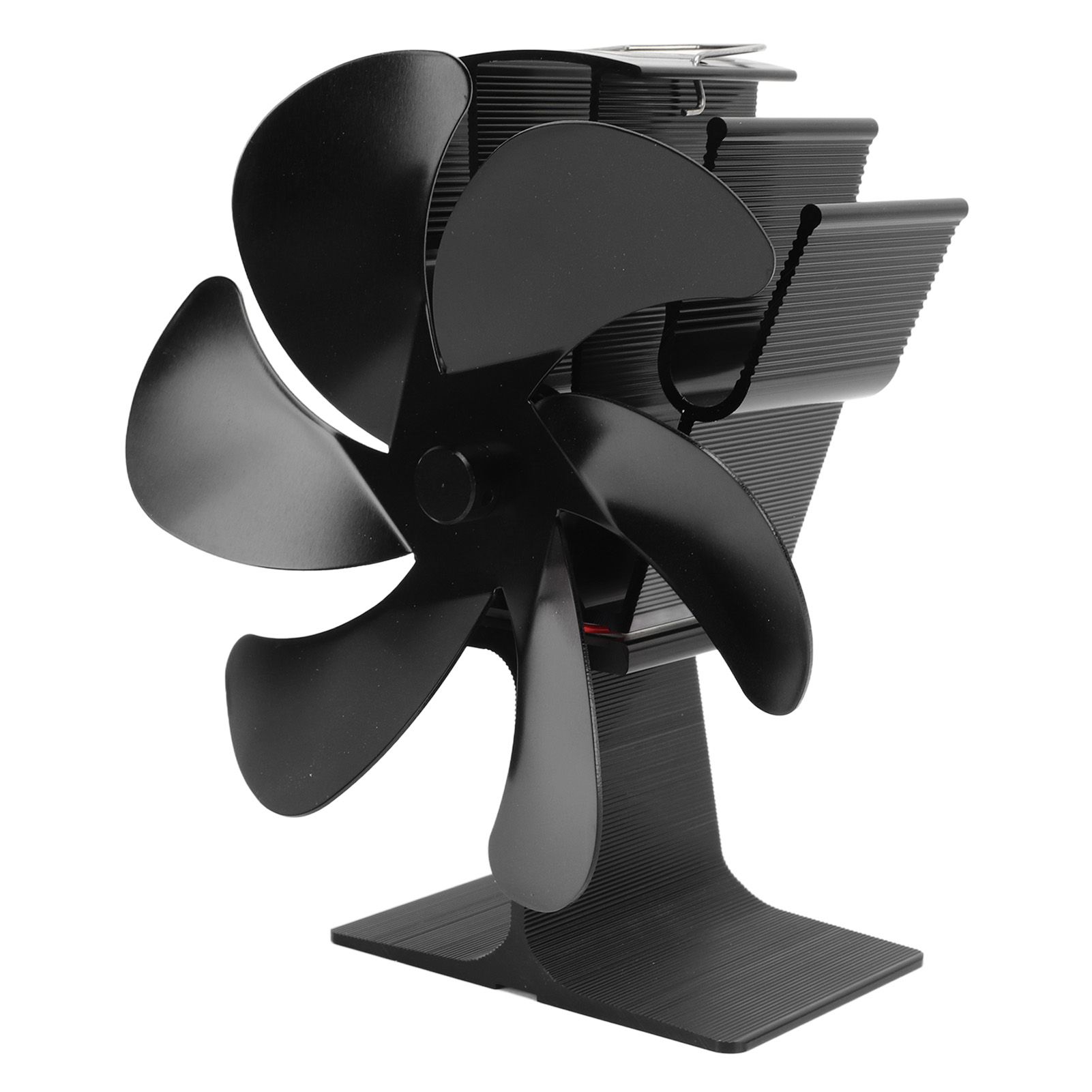 6 Blades Heat Powered Stove Fan Self Starting High Temperature Resistant Fireplace Fan LT385 4 Black 165mm Diameter - Image 3
