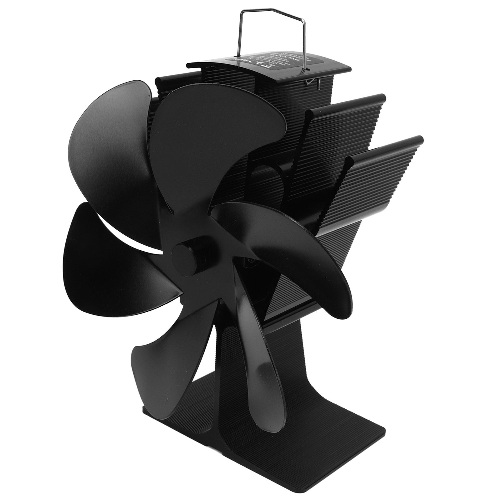 6 Blades Heat Powered Stove Fan Self Starting High Temperature Resistant Fireplace Fan LT385 4 Black 165mm Diameter - Image 4