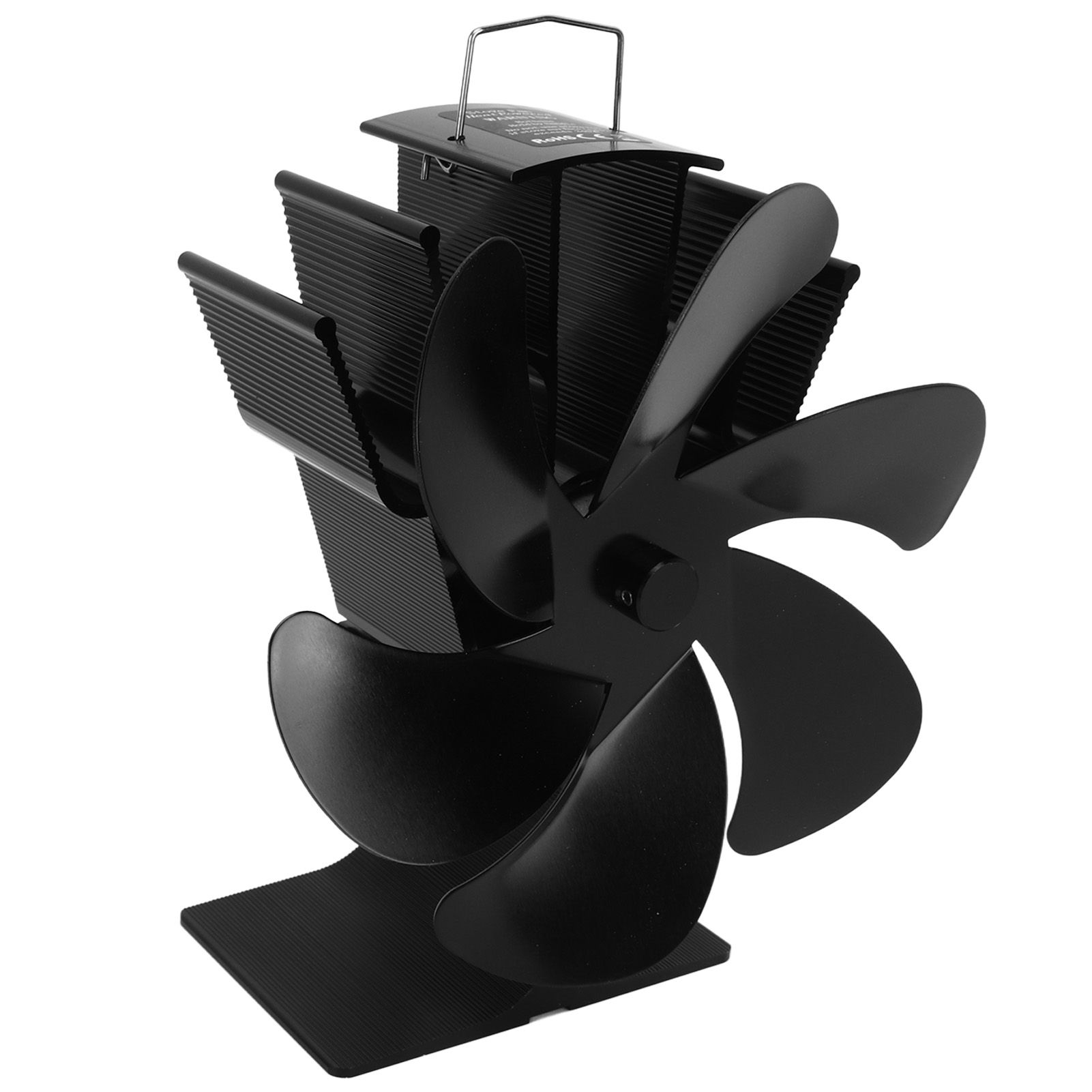 6 Blades Heat Powered Stove Fan Self Starting High Temperature Resistant Fireplace Fan LT385 4 Black 165mm Diameter - Image 6