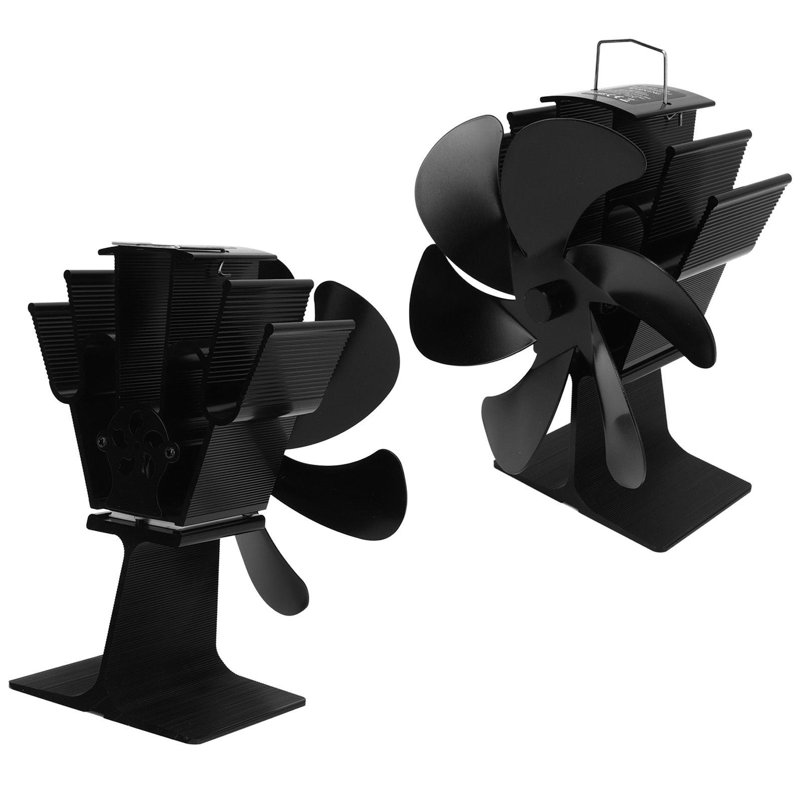6 Blades Heat Powered Stove Fan Self Starting High Temperature Resistant Fireplace Fan LT385 4 Black 165mm Diameter - Image 7