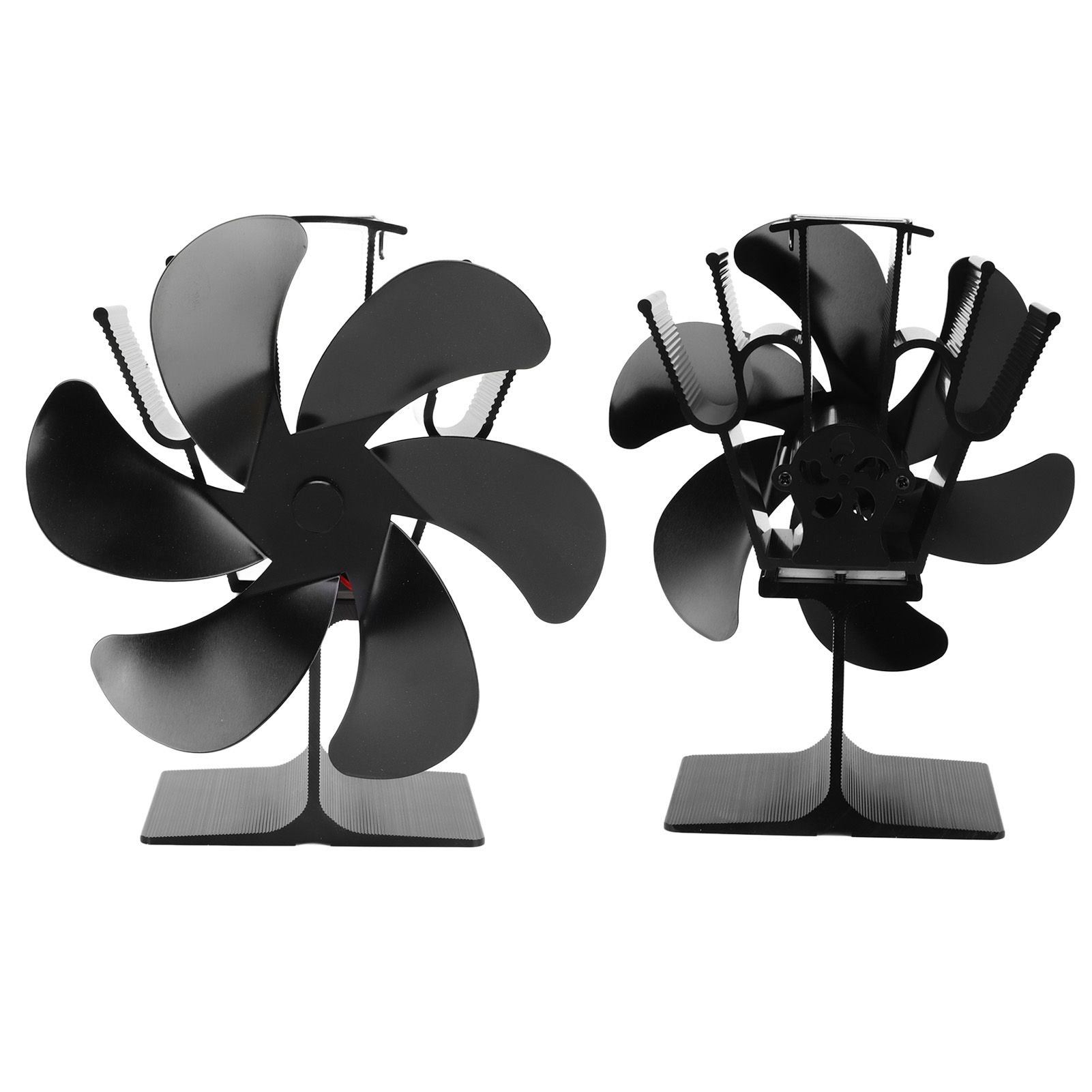 6 Blades Heat Powered Stove Fan Self Starting High Temperature Resistant Fireplace Fan LT385 4 Black 165mm Diameter - Image 8