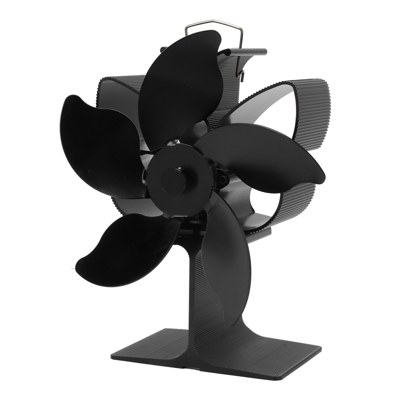 Heat Powered Fireplace Fan Black Stove Fan 5 Blades Thermal Power High Temperature Proof Eco Friendly Energy Saving - Image 2