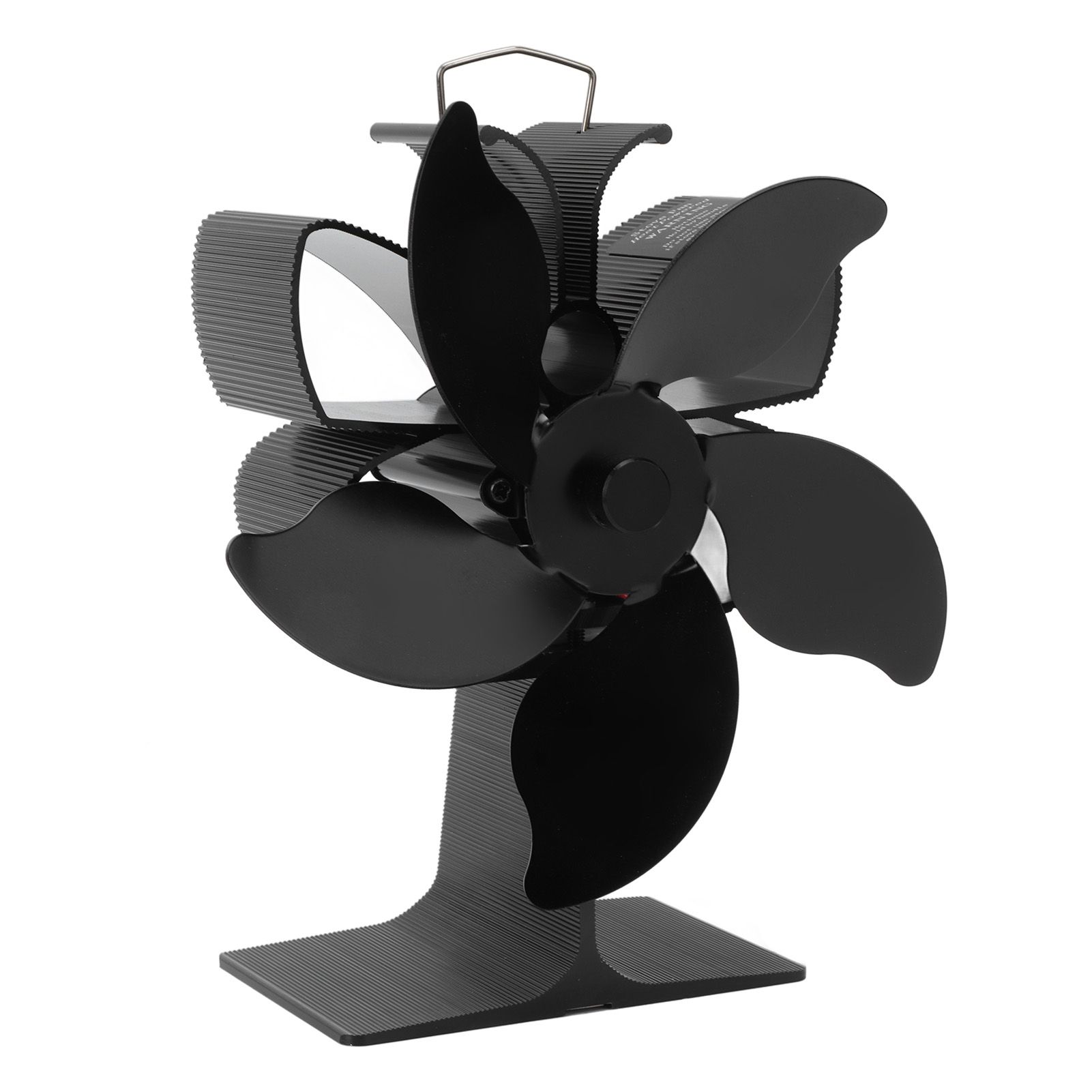 Heat Powered Fireplace Fan Black Stove Fan 5 Blades Thermal Power High Temperature Proof Eco Friendly Energy Saving - Image 3