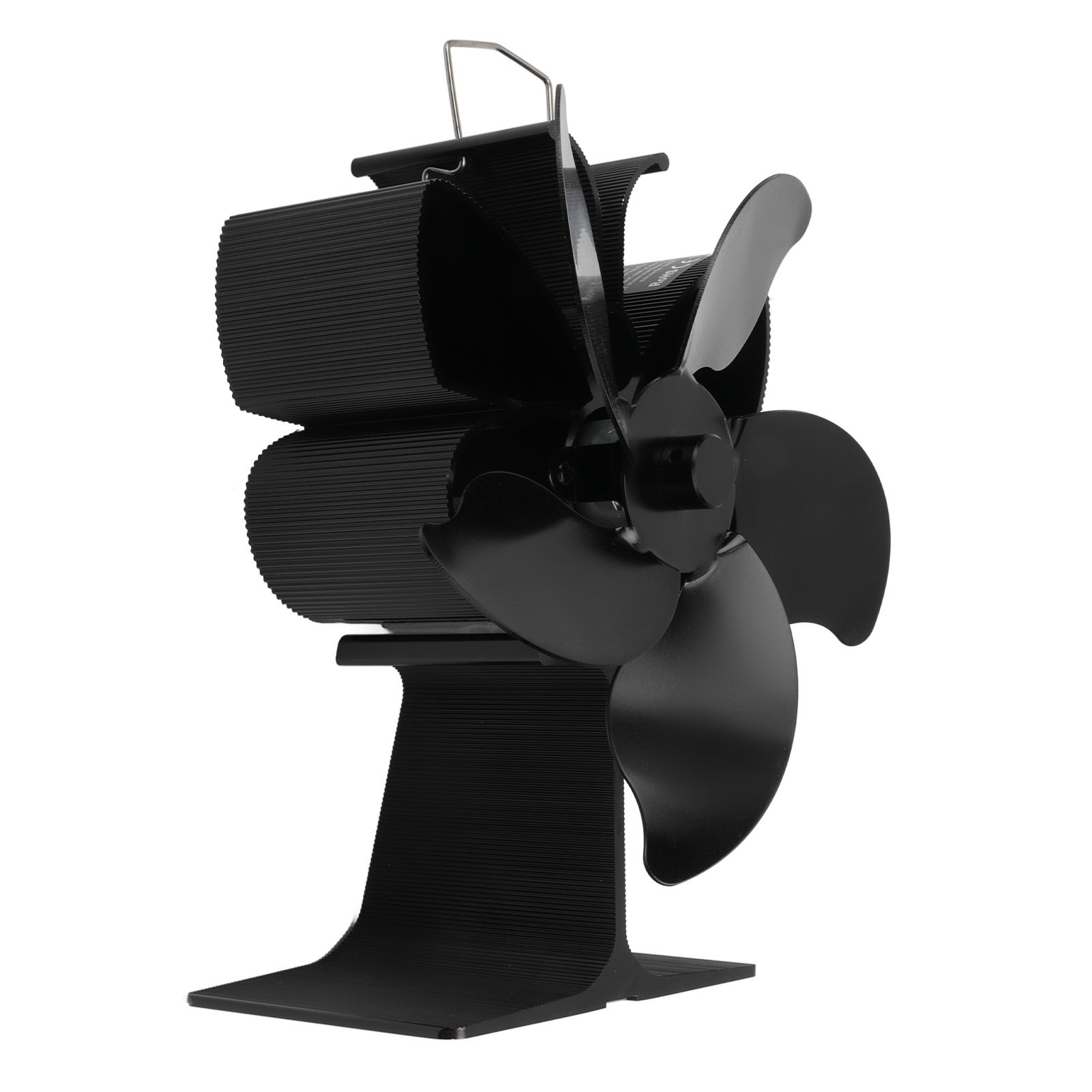 Heat Powered Fireplace Fan Black Stove Fan 5 Blades Thermal Power High Temperature Proof Eco Friendly Energy Saving - Image 4
