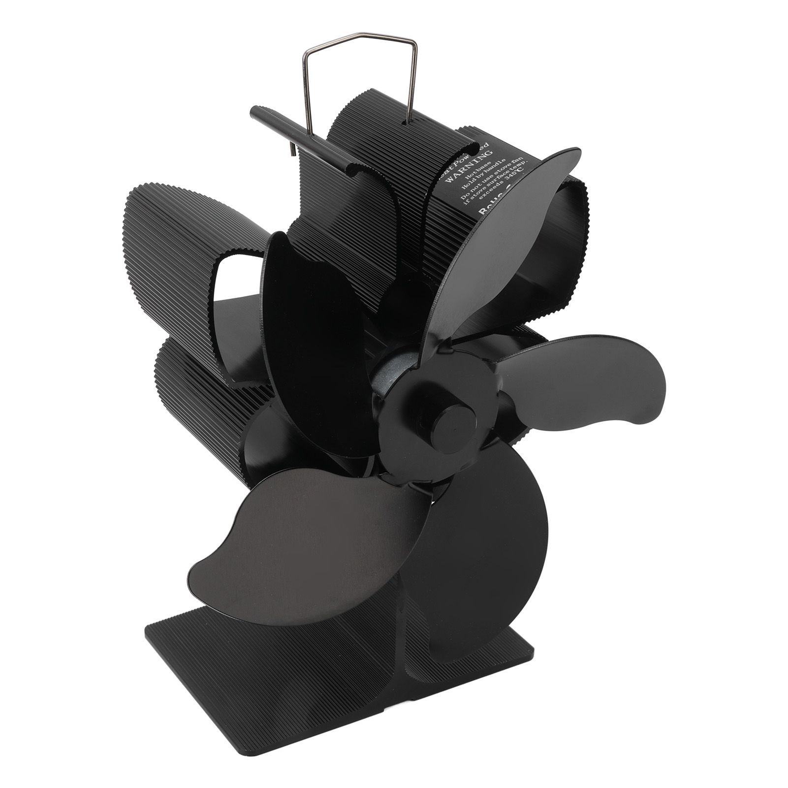 Heat Powered Fireplace Fan Black Stove Fan 5 Blades Thermal Power High Temperature Proof Eco Friendly Energy Saving - Image 5