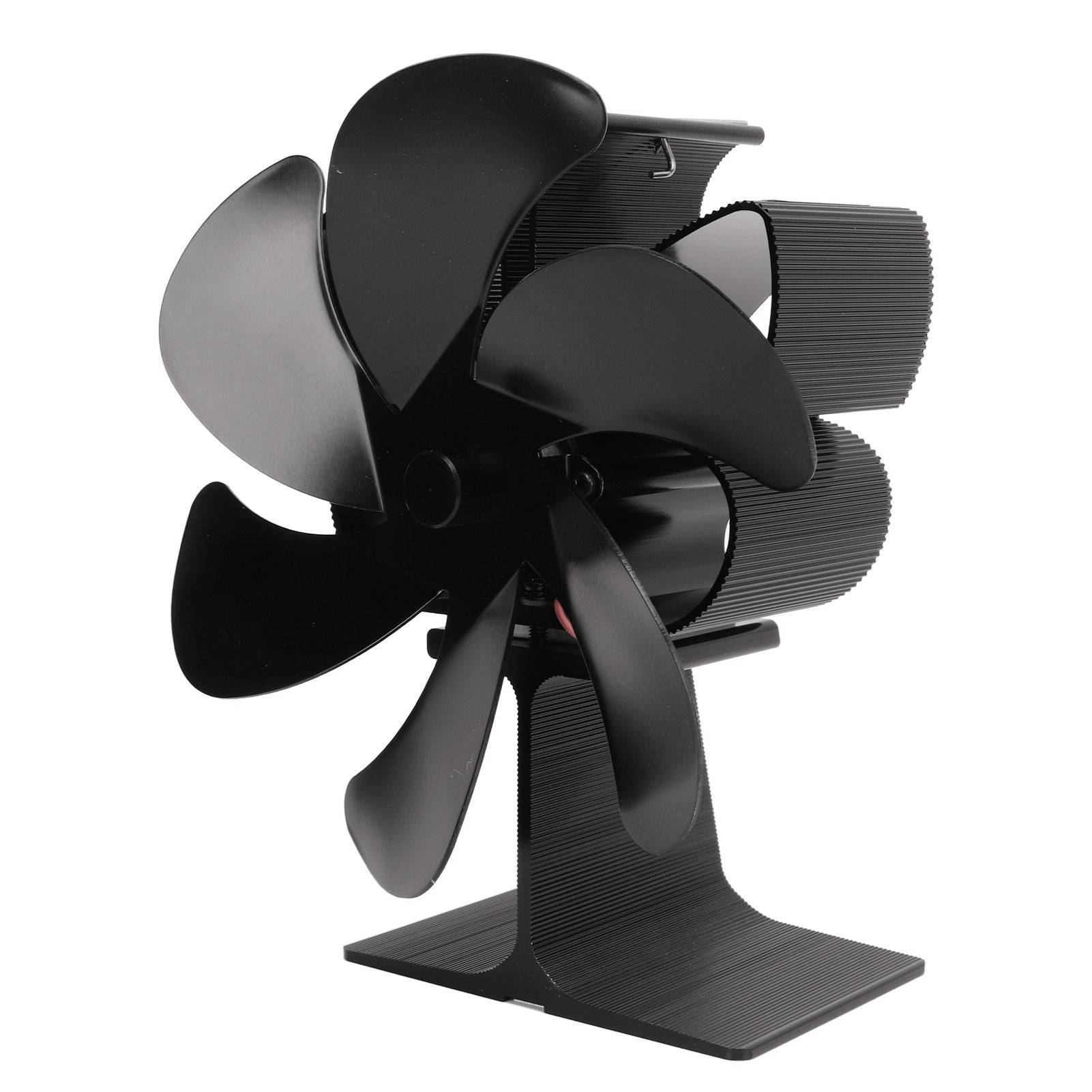 6 Blade Stove Eco Fan Black Self Starting High Temperature Resistance Energy Efficiency Heat Powered Fan for Home - Image 2