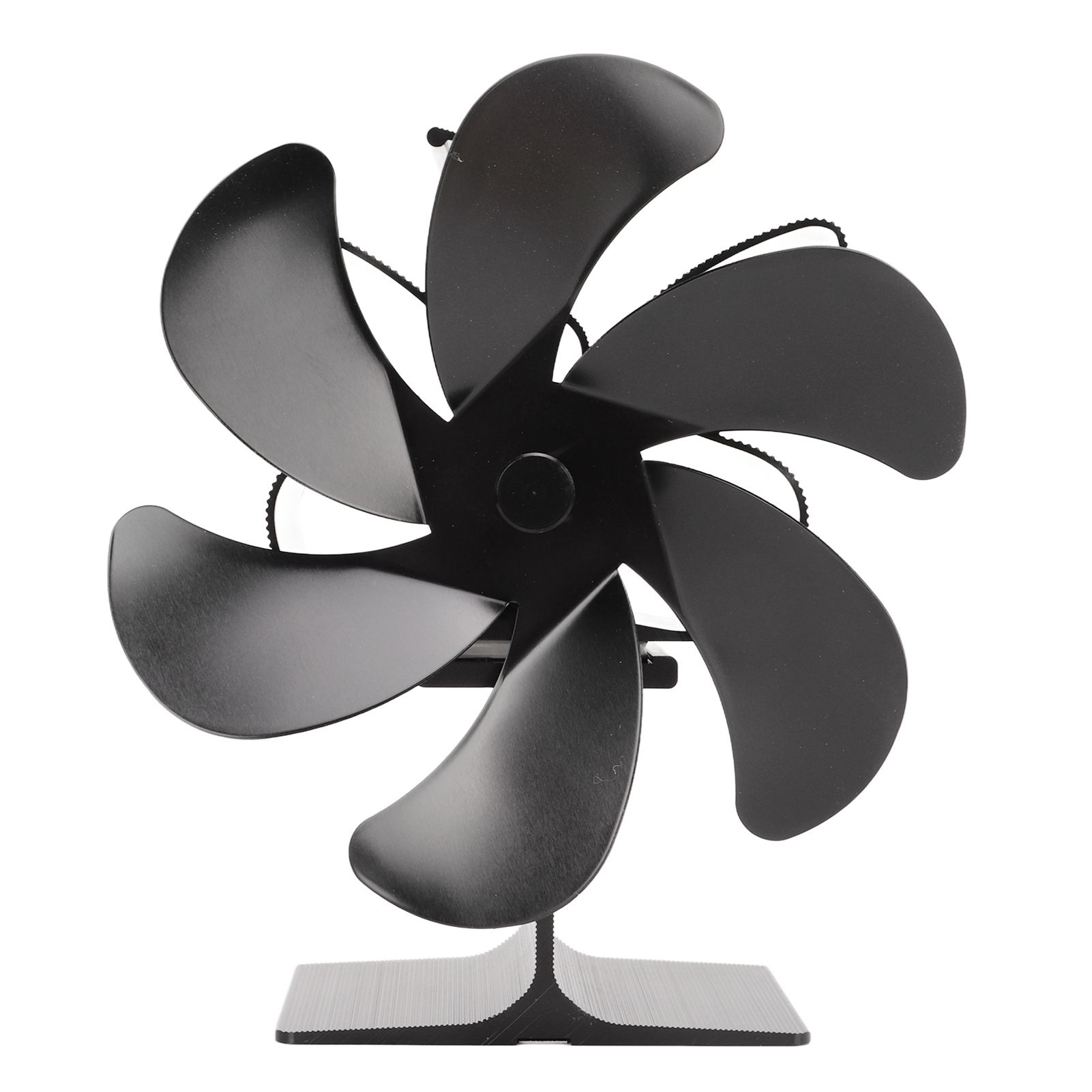 6 Blade Stove Eco Fan Black Self Starting High Temperature Resistance Energy Efficiency Heat Powered Fan for Home - Image 3