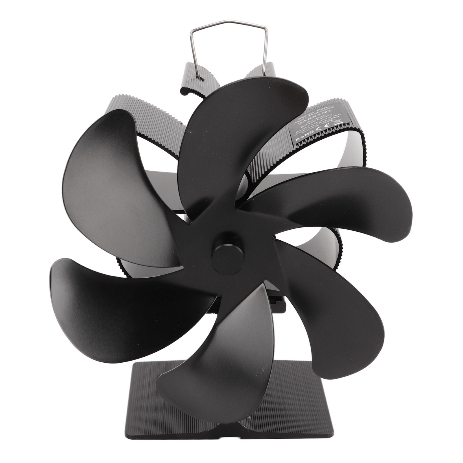 6 Blade Stove Eco Fan Black Self Starting High Temperature Resistance Energy Efficiency Heat Powered Fan for Home - Image 7