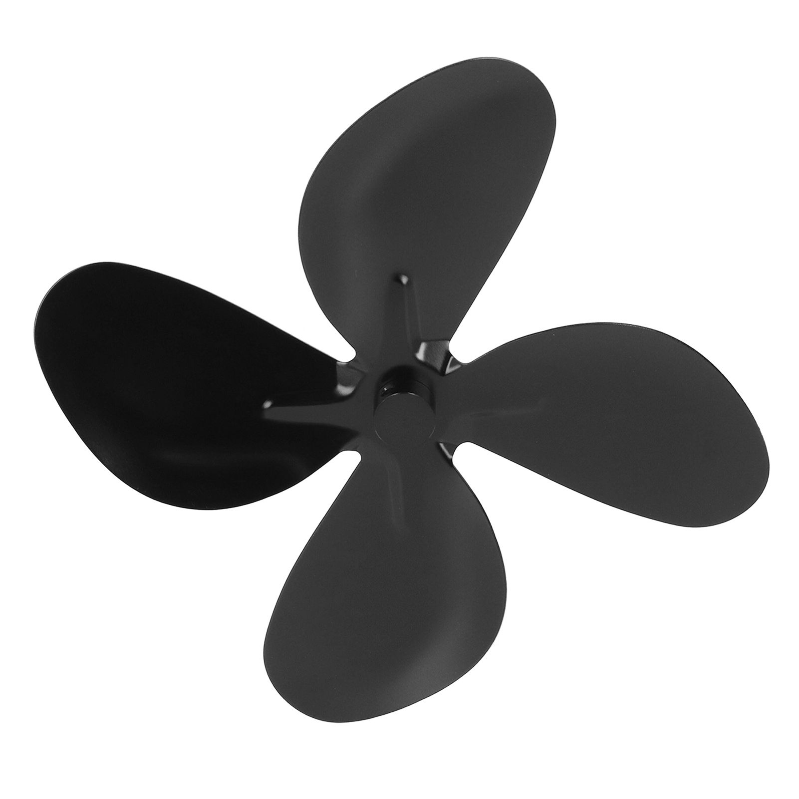 Stove Fan Blade Replacement Aluminum Alloy Fireplace Fan 4 Blades with Hex Wrench Screw Black - Image 2