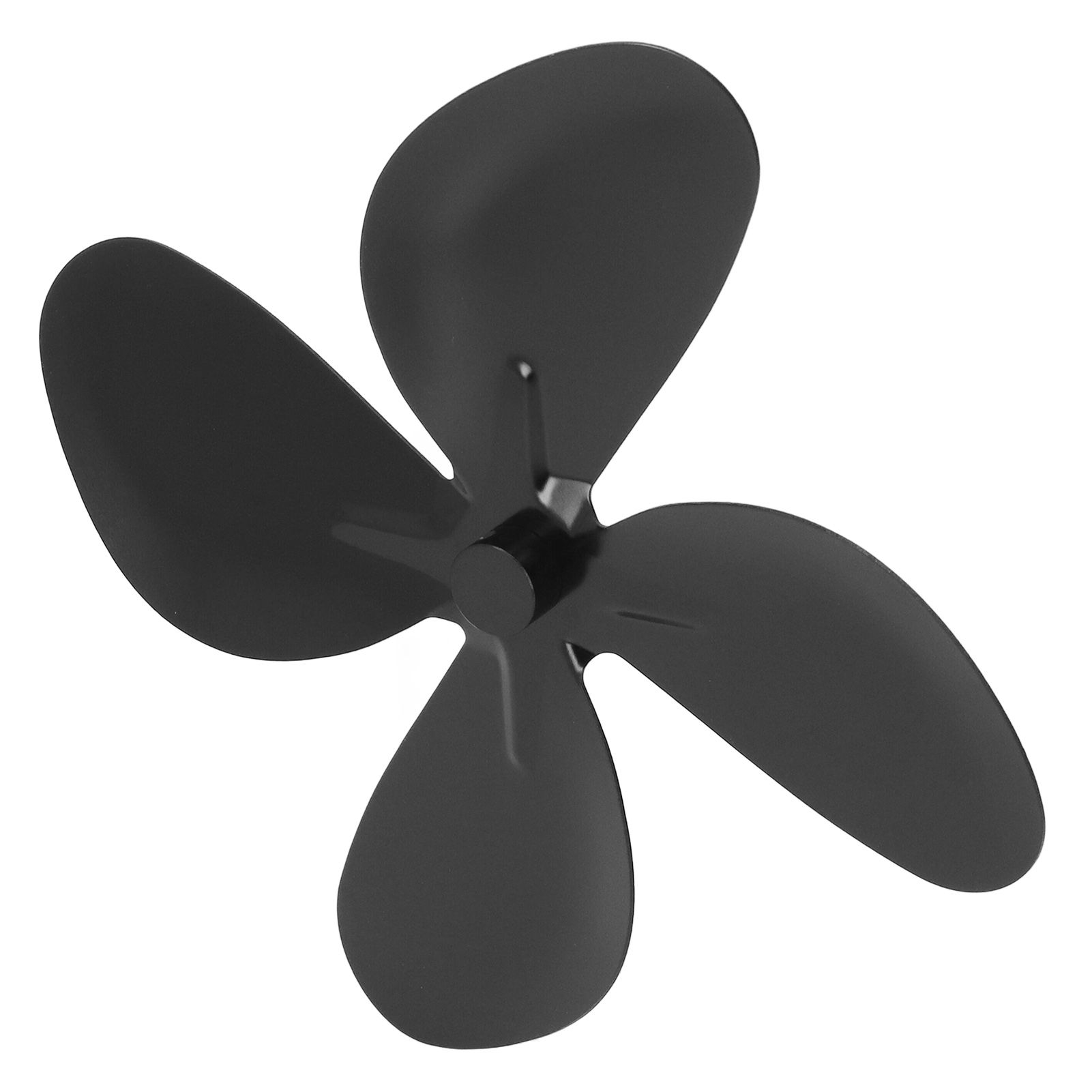 Stove Fan Blade Replacement Aluminum Alloy Fireplace Fan 4 Blades with Hex Wrench Screw Black - Image 3