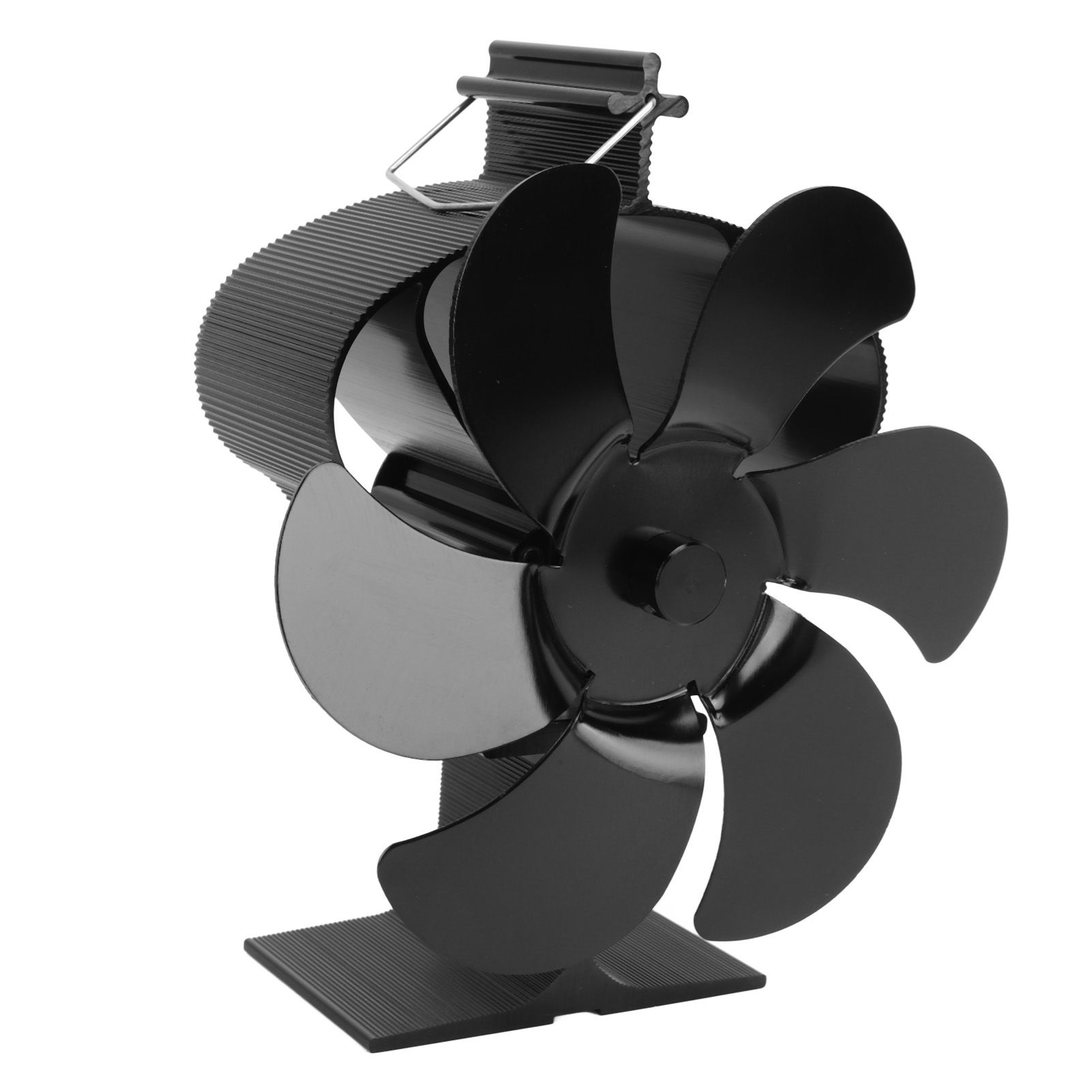 6 Blades Heat Powered Fireplace Fan Self Starting Eco Friendly Wood Stove Fan LT380 Black 152mm Diameter - Image 3