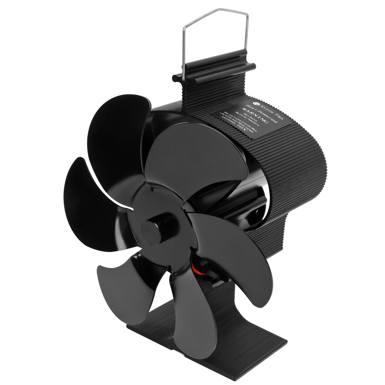 6 Blades Heat Powered Fireplace Fan Self Starting Eco Friendly Wood Stove Fan LT380 Black 152mm Diameter - Image 4