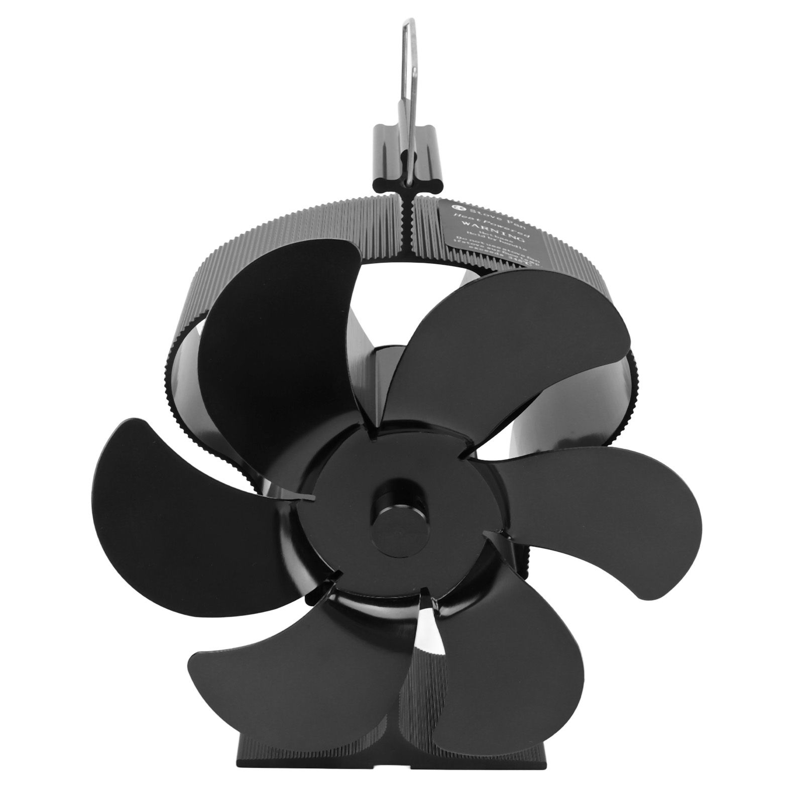 6 Blades Heat Powered Fireplace Fan Self Starting Eco Friendly Wood Stove Fan LT380 Black 152mm Diameter - Image 5
