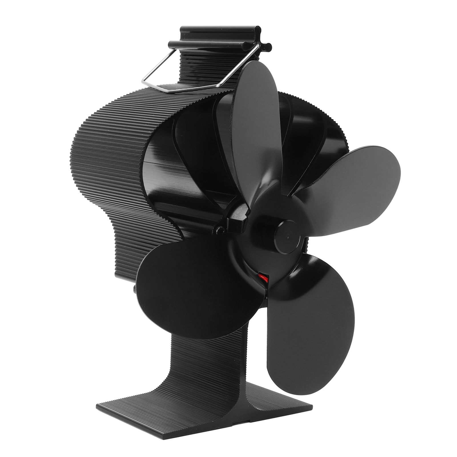 4 Blades Heat Powered Stove Fan High Temperature Resistance Self Starting Fireplace Fan Black Diameter 152mm LT381 Crown Style - Image 2