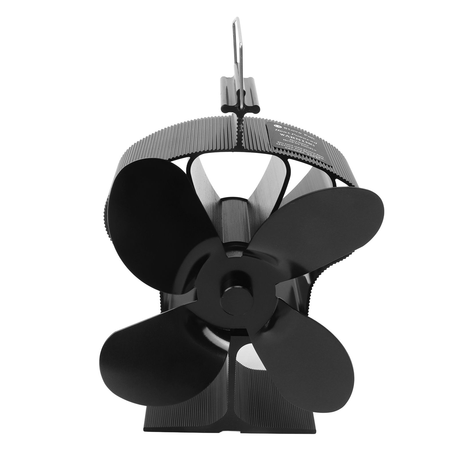 4 Blades Heat Powered Stove Fan High Temperature Resistance Self Starting Fireplace Fan Black Diameter 152mm LT381 Crown Style - Image 4