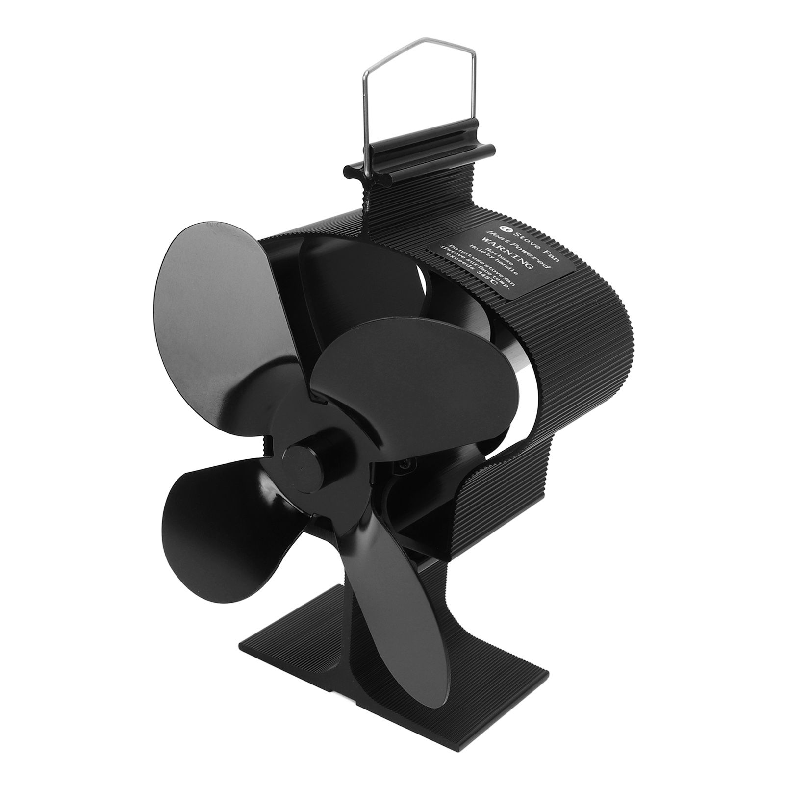 4 Blades Heat Powered Stove Fan High Temperature Resistance Self Starting Fireplace Fan Black Diameter 152mm LT381 Crown Style - Image 5