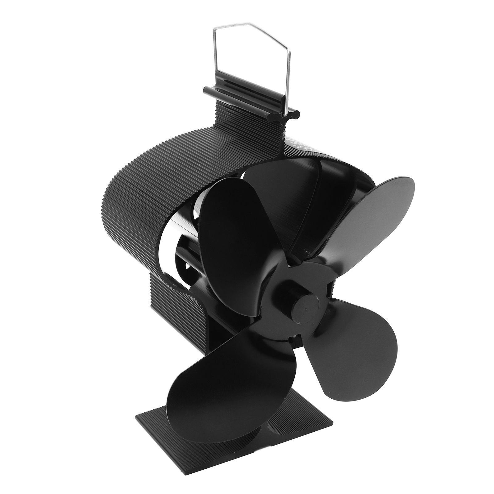 4 Blades Heat Powered Stove Fan High Temperature Resistance Self Starting Fireplace Fan Black Diameter 152mm LT381 Crown Style - Image 6